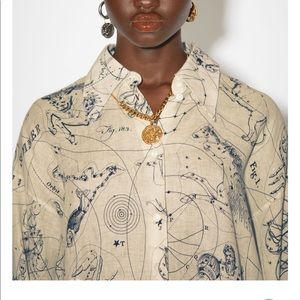 Acne printed shirt ecru beige